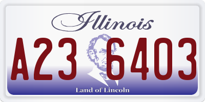 IL license plate A236403