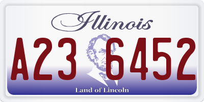 IL license plate A236452