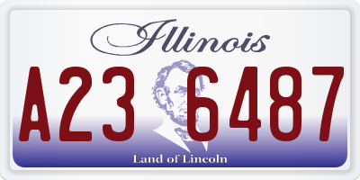 IL license plate A236487