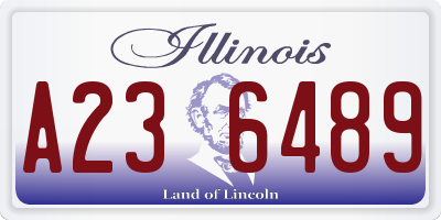 IL license plate A236489