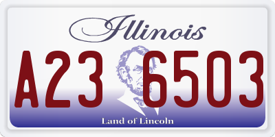 IL license plate A236503