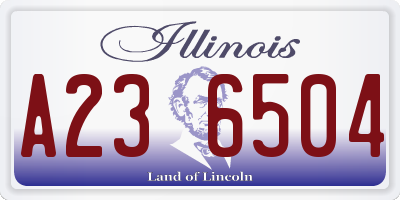 IL license plate A236504