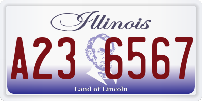 IL license plate A236567
