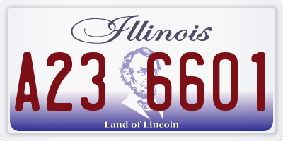 IL license plate A236601