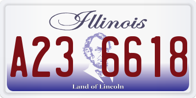 IL license plate A236618