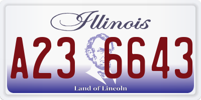 IL license plate A236643