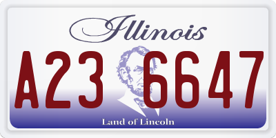 IL license plate A236647