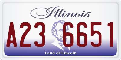 IL license plate A236651