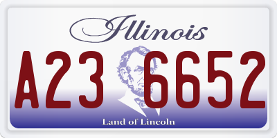 IL license plate A236652