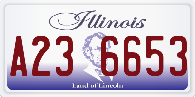 IL license plate A236653
