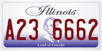 IL license plate A236662