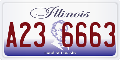 IL license plate A236663