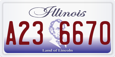 IL license plate A236670