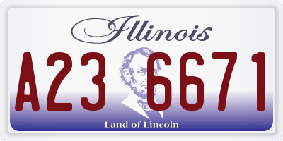 IL license plate A236671