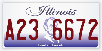 IL license plate A236672