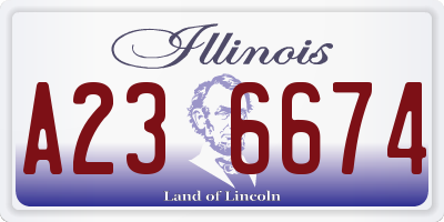 IL license plate A236674