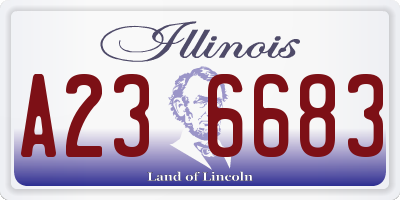 IL license plate A236683