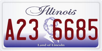 IL license plate A236685