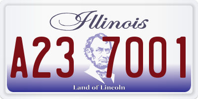 IL license plate A237001