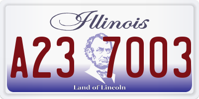 IL license plate A237003