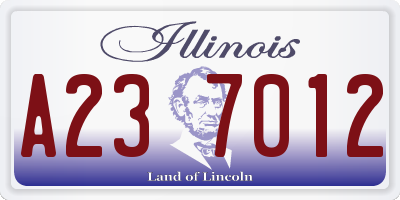 IL license plate A237012