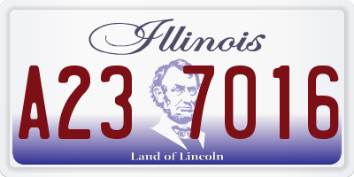 IL license plate A237016