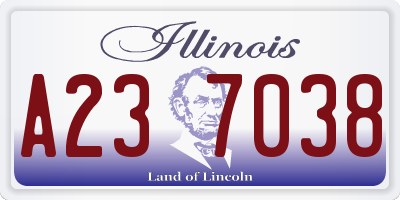 IL license plate A237038