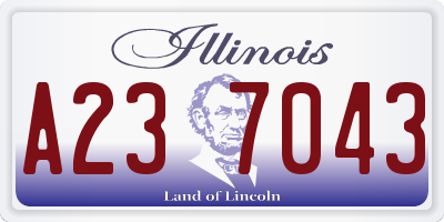 IL license plate A237043