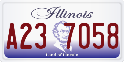 IL license plate A237058