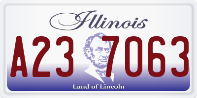 IL license plate A237063