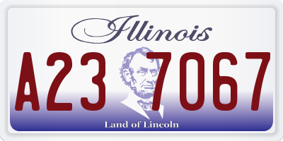 IL license plate A237067