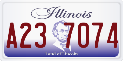 IL license plate A237074