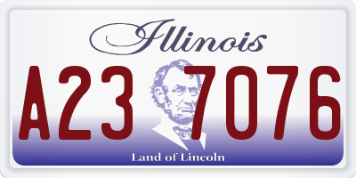 IL license plate A237076