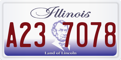 IL license plate A237078