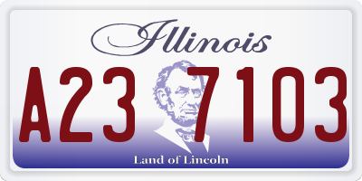 IL license plate A237103