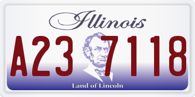 IL license plate A237118