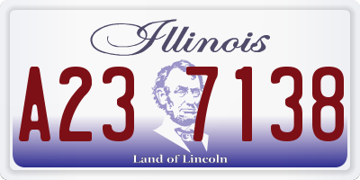 IL license plate A237138