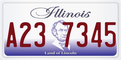 IL license plate A237345