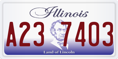 IL license plate A237403