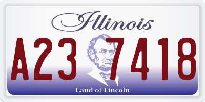 IL license plate A237418