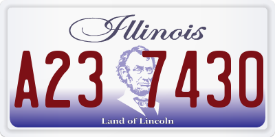 IL license plate A237430