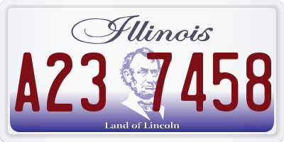 IL license plate A237458