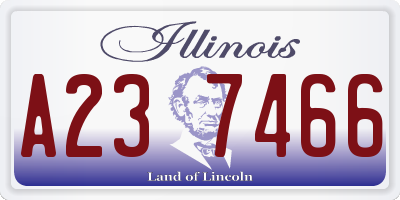 IL license plate A237466