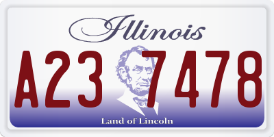 IL license plate A237478