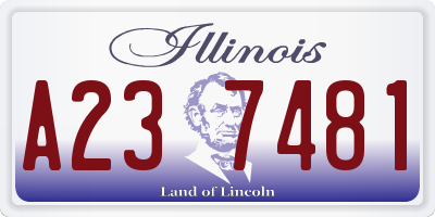 IL license plate A237481