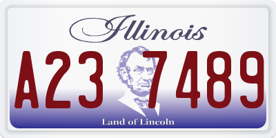IL license plate A237489