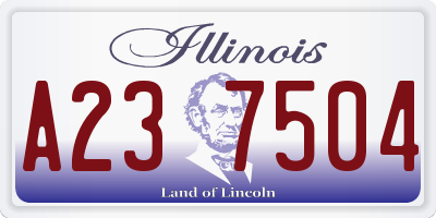 IL license plate A237504