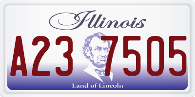 IL license plate A237505