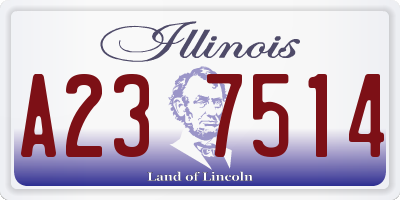 IL license plate A237514