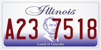 IL license plate A237518